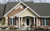 Cream Limestone Veneer on Home