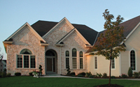 Cream Limestone Veneer Stone Walls on Home