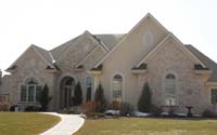 Cream Limestone Veneer Walls on Home