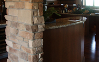 Wisconsin Weatheredge Stone Veneer Pillar Interior